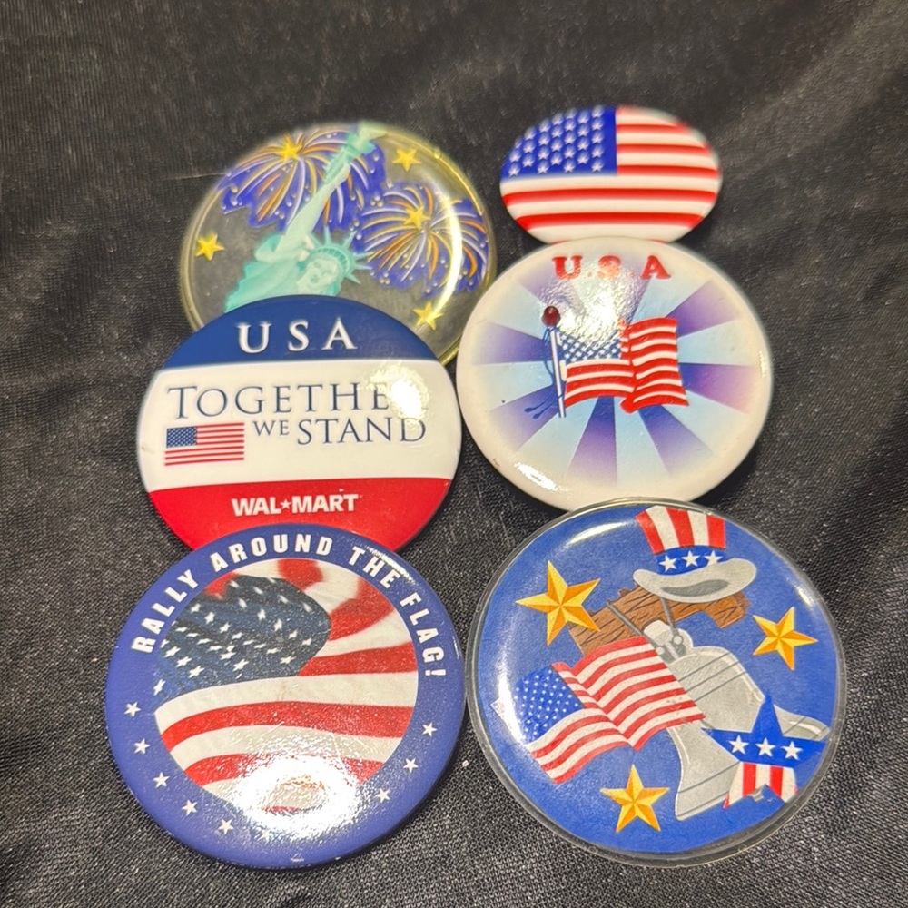 USA Themed Pinback Buttons Set